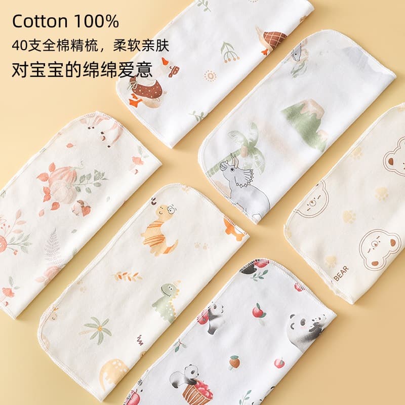 Baby Drool Bib Knitted Pure Cotton Feeding Handkerchief Newborn Children Supplies Super Soft Face Towel Small Square Towel