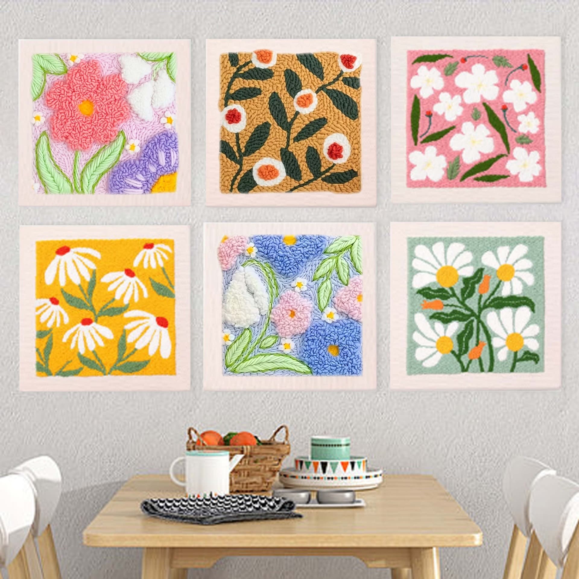 New Russian Punch Needle Embroidery DIY Material Kit Set Handmade DIY Photo Frame Wall Art Gift