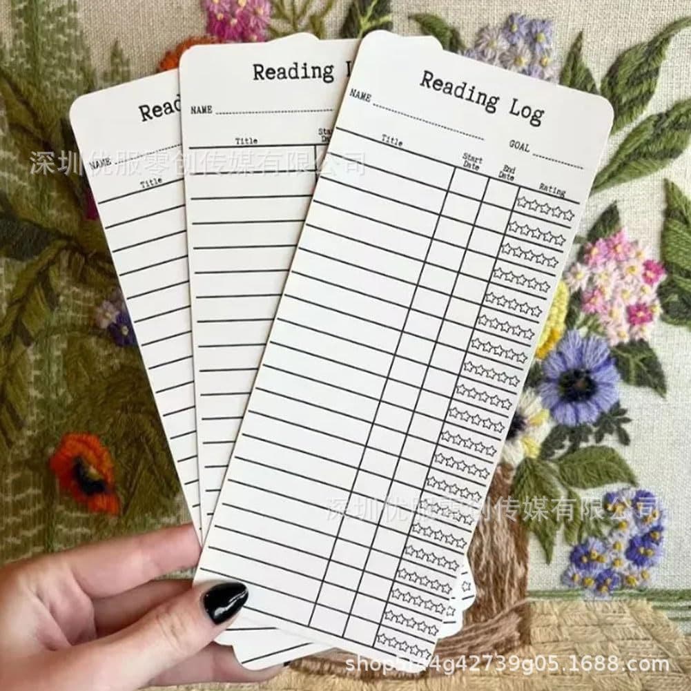 12-Pack Reading List Bookmark - Reading Log Bookmarks Office Culture Bookmarks
