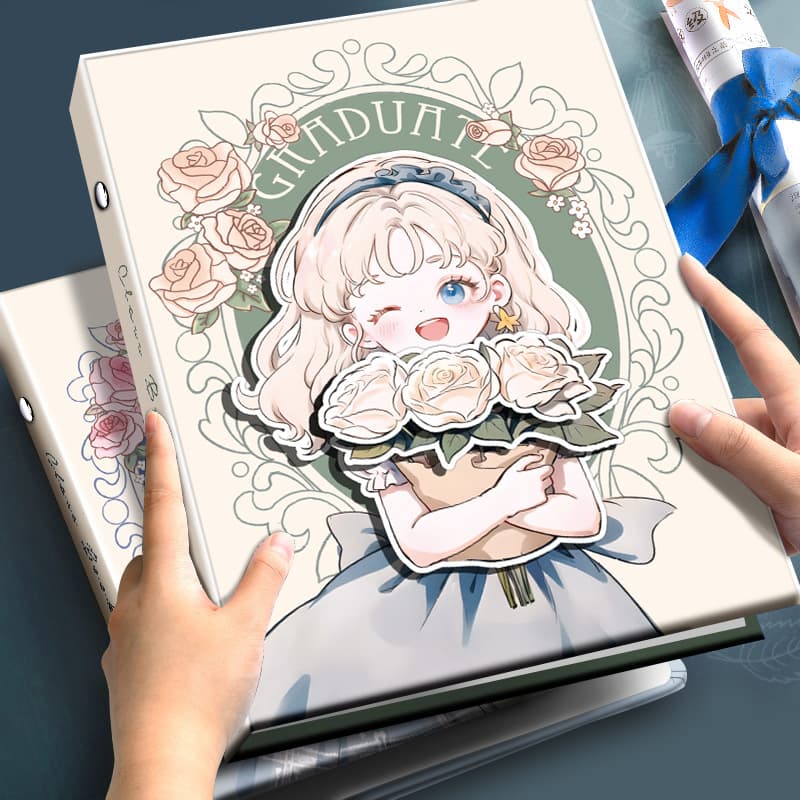 Classmate Record Primary School Sixth Grade Girls 2026 New High-Looking Graduation Album Cute Cartoon Loose-leaf Book