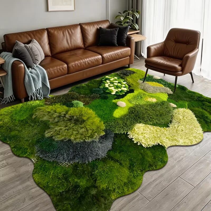 Alien Flower 3D Crystal Velvet Living Room Rug Dopamine Style Thick Stain-Resistant Bedside Bedroom Easy-Clean Play Mat