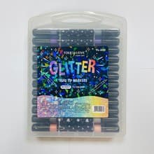 Dual-Tip Glitter Pen Acrylic Marker Soft Tip Water-Based Brush Pen for Elementary Students Non-Toxic 8 Colors Fluorescent