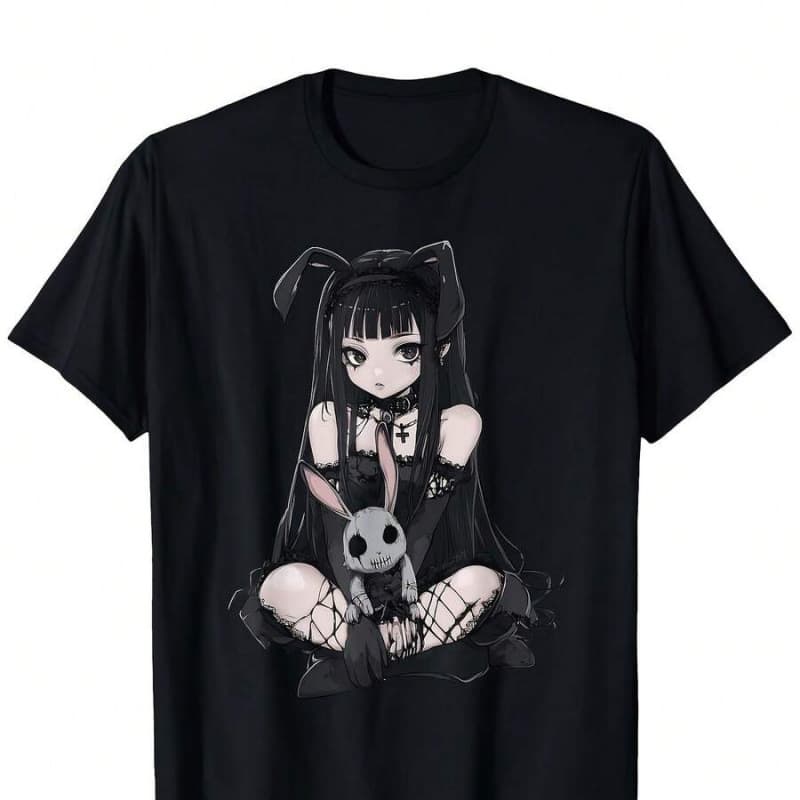 Cross-border exclusive pure cotton E-Girl Cute Anime Goth Bunny Grunge Gothic Outfit