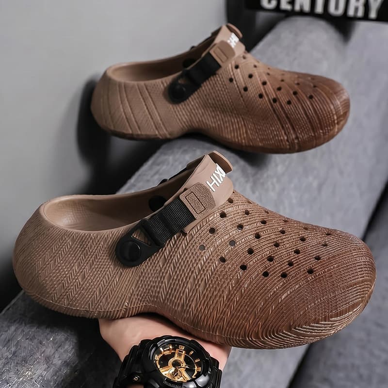 2026 Heightened Croc Shoes Men's Summer 3D Printed Non-Slip Wear-Resistant Sandals Men's Driving Sports Beach Slippers