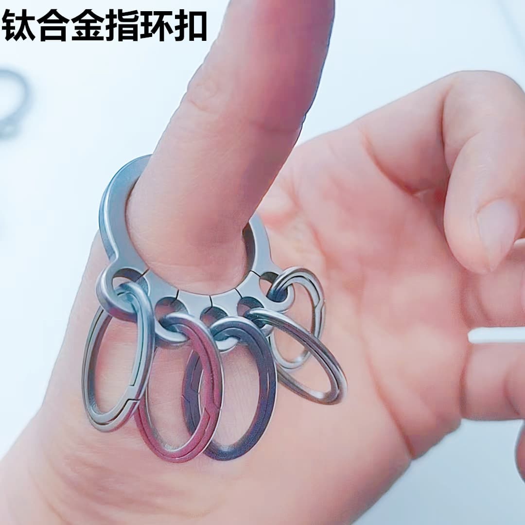 Titanium Alloy Ring Buckle Car Keychain Pendant for Mercedes-Benz BMW Audi Key Set for Men and Women