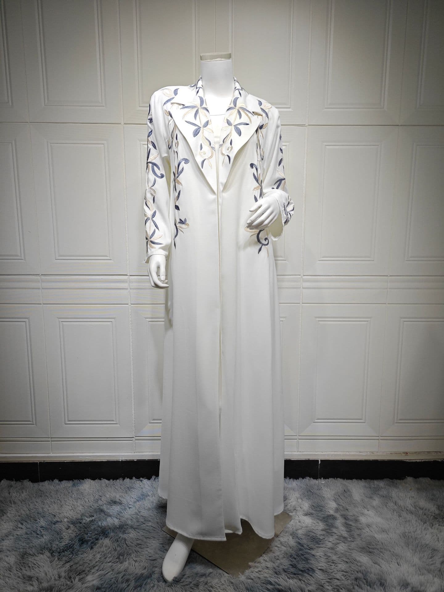 MQ241 2025 Summer Cross-Border European and American Women's Fashion Long Dress Exquisite Embroidered Floral Cardigan Women's Clothing