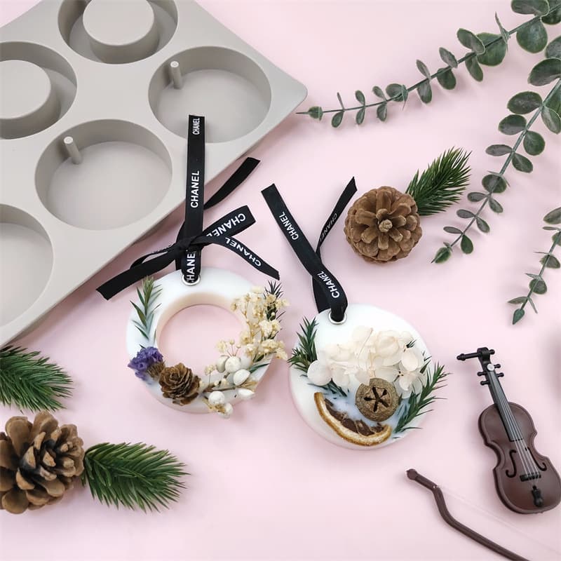 6-Piece Ring Aromatherapy Wax Silicone Mold, Hanging Jewelry Mold, DIY Crystal Epoxy Aromatherapy Plaster Hanging Mold
