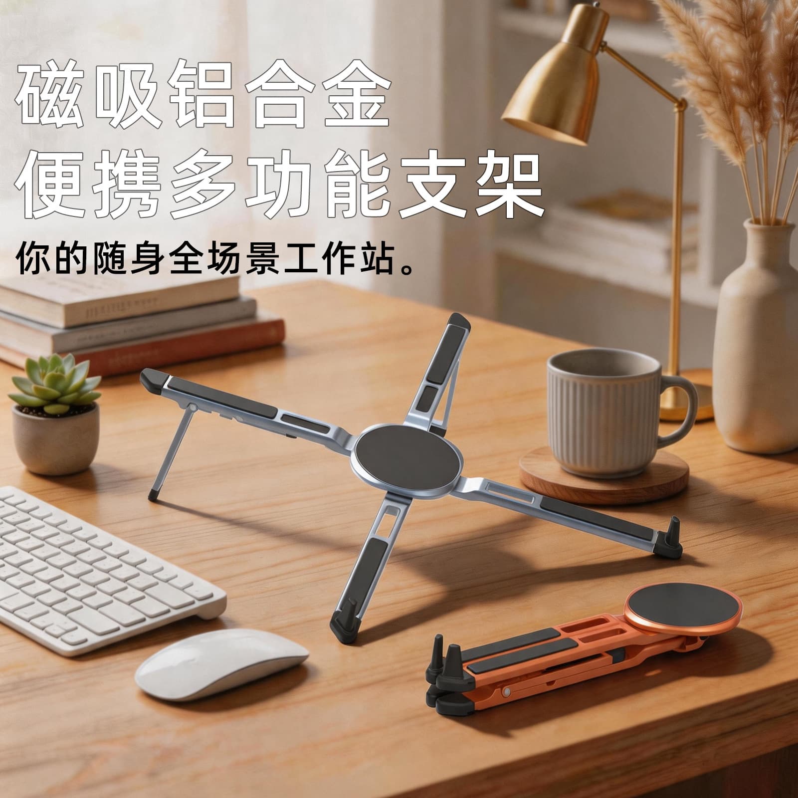 New magnetic aluminum alloy mobile phone holder portable multi-functional tablet phone notebook universal holder wholesale