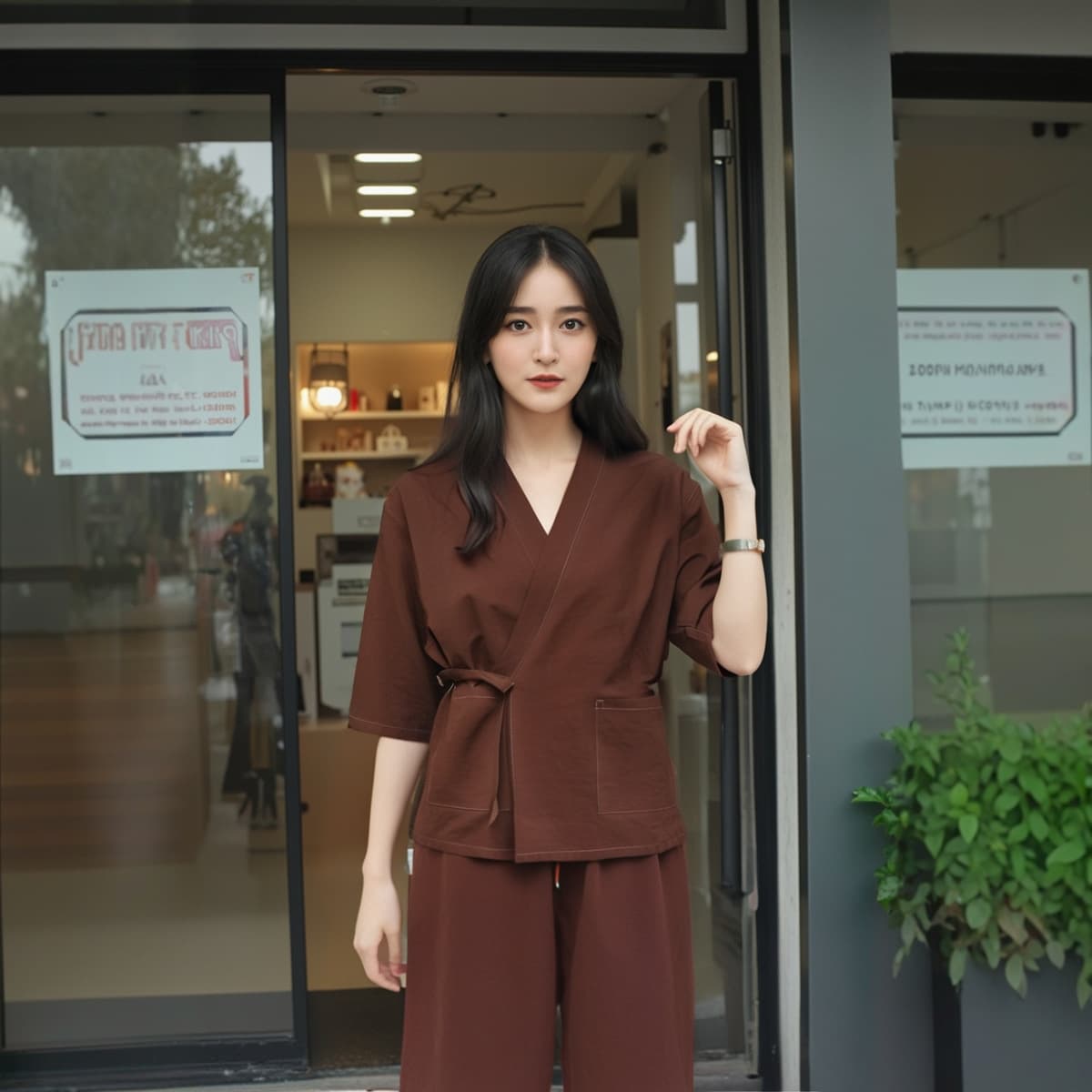 New Solid Color Cotton Linen Sauna Suit Thai Traditional Massage Outfit 7/8 Length Pants Cardigan Autumn Winter Sauna Wear Unisex