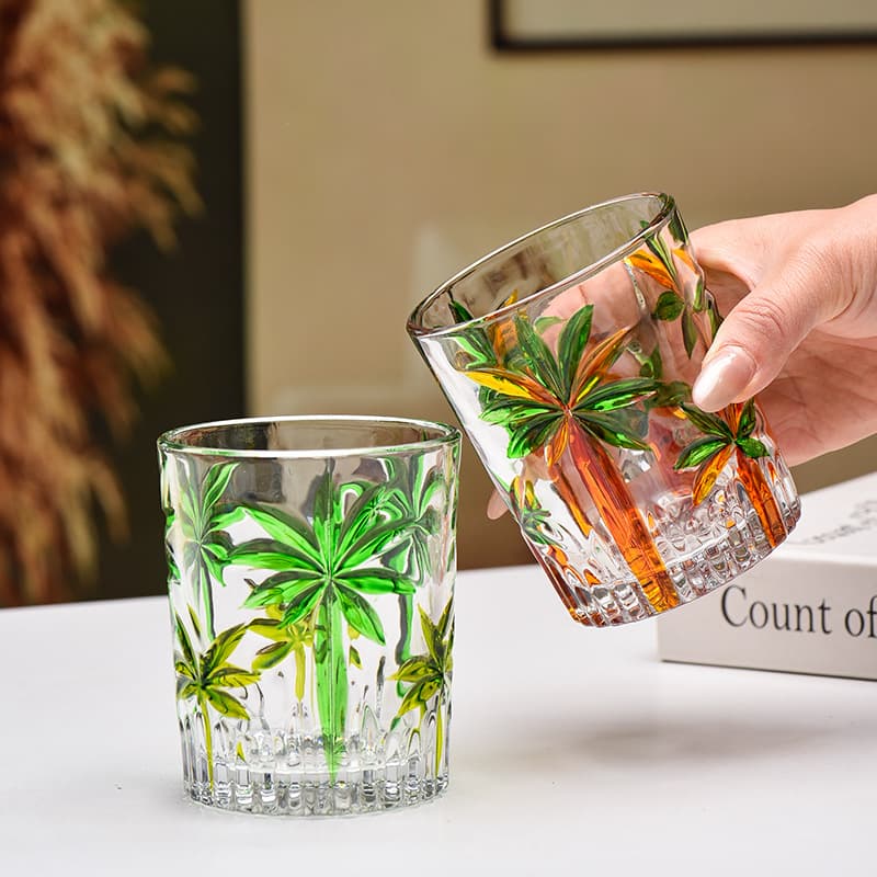 Factory Glass Braided Cup Painted Wine Glass Whiskey Glass Household Hand-Painted Glass Cup Water Cup Bohemian Style