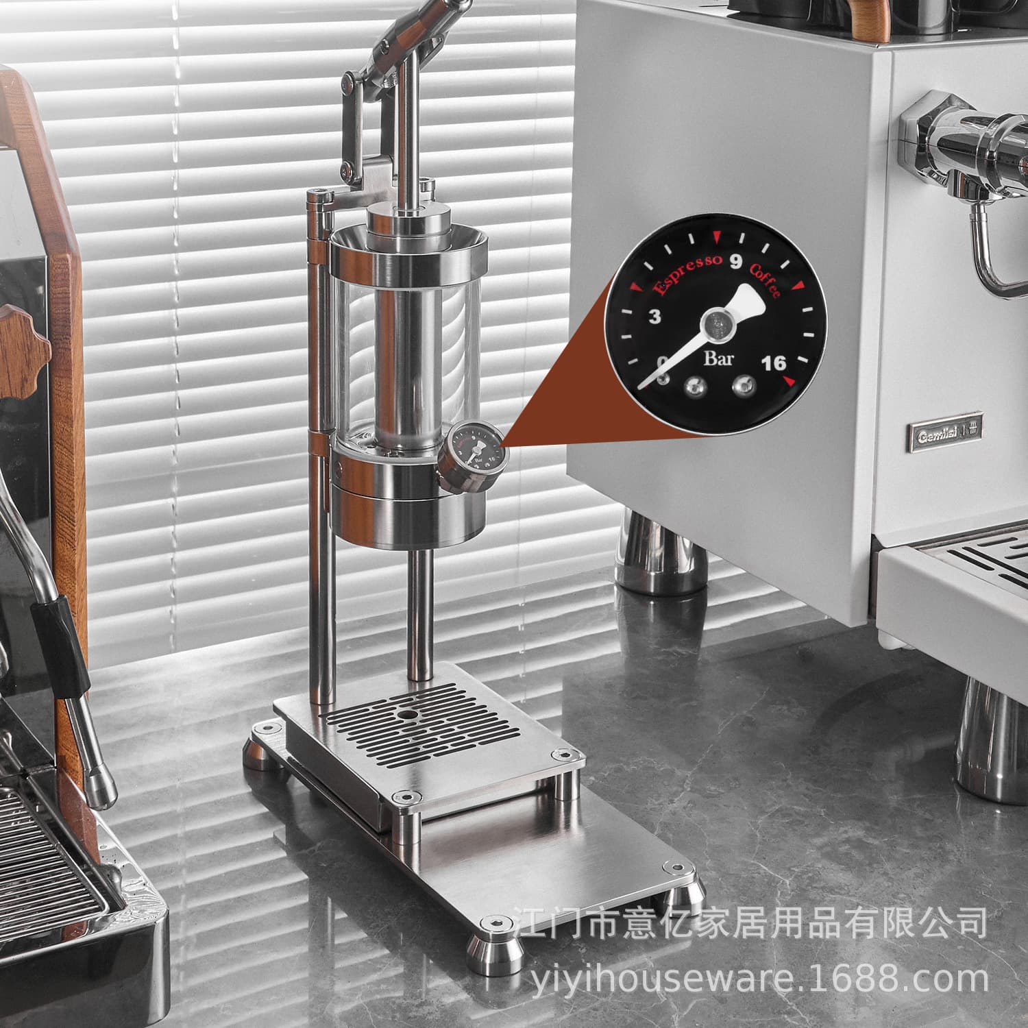 Italian Manual Lever Espresso Machine 58mm Pull Rod Concentrated Extraction Machine Small Household Unplugged Manual Transformer Tool
