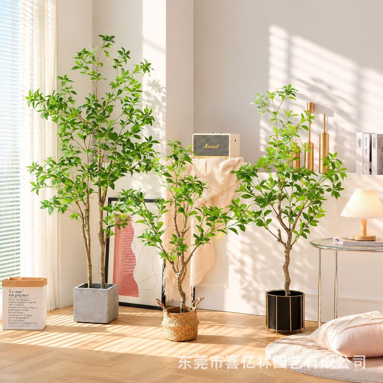 Artificial Green Plant Madzuki Luxury Fake Plant Indoor Living Room Clothing Store Window Floor Decoration Hanging Bell Ornament