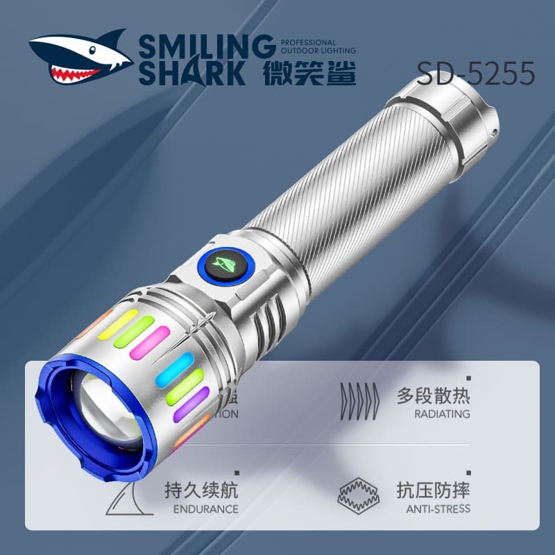 Suitable for outdoor luminous zoom white laser flashlights, portable aluminum alloy mini flashlights, combustion lenses