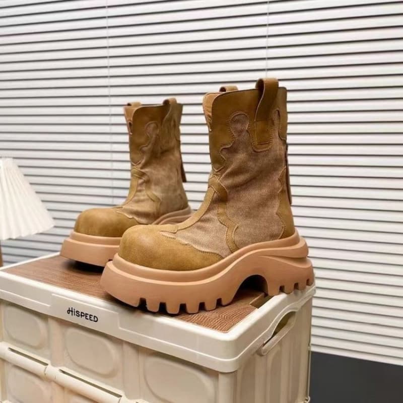Thick Sole British Style Martin Boots Versatile Casual Women's Shoes Fashion Boots Retro Short Motorcycle Boots
