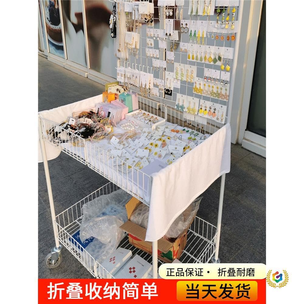 Promotional stall mobile stall trolley folding shelf stall display rack back panel mobile rack outdoor