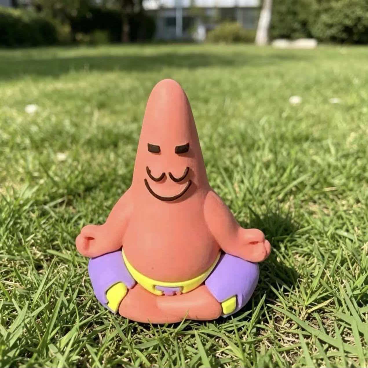 Cross-border SpongeBob SquarePants Patrick Star Sitting Calmly Art Toy Figure Model Creative Desktop Ornament Figurine