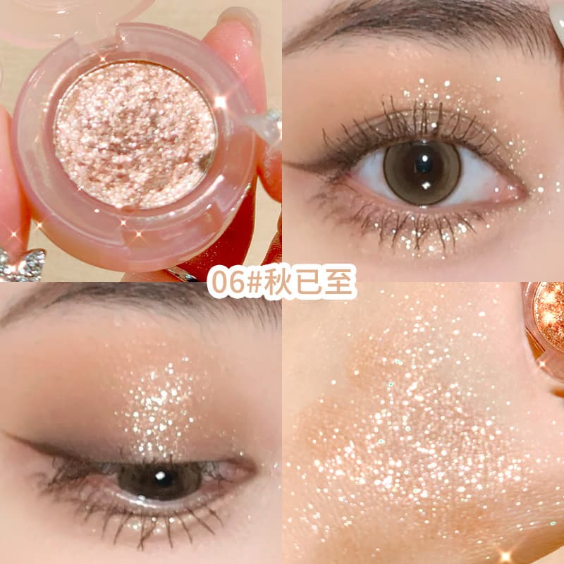 xixi Single Color Eyeshadow Shimmer Ultra Glitter Highlight Brightening Aegyo-sal Potato Mud Eyeshadow Palette Cangyanhai Makeup