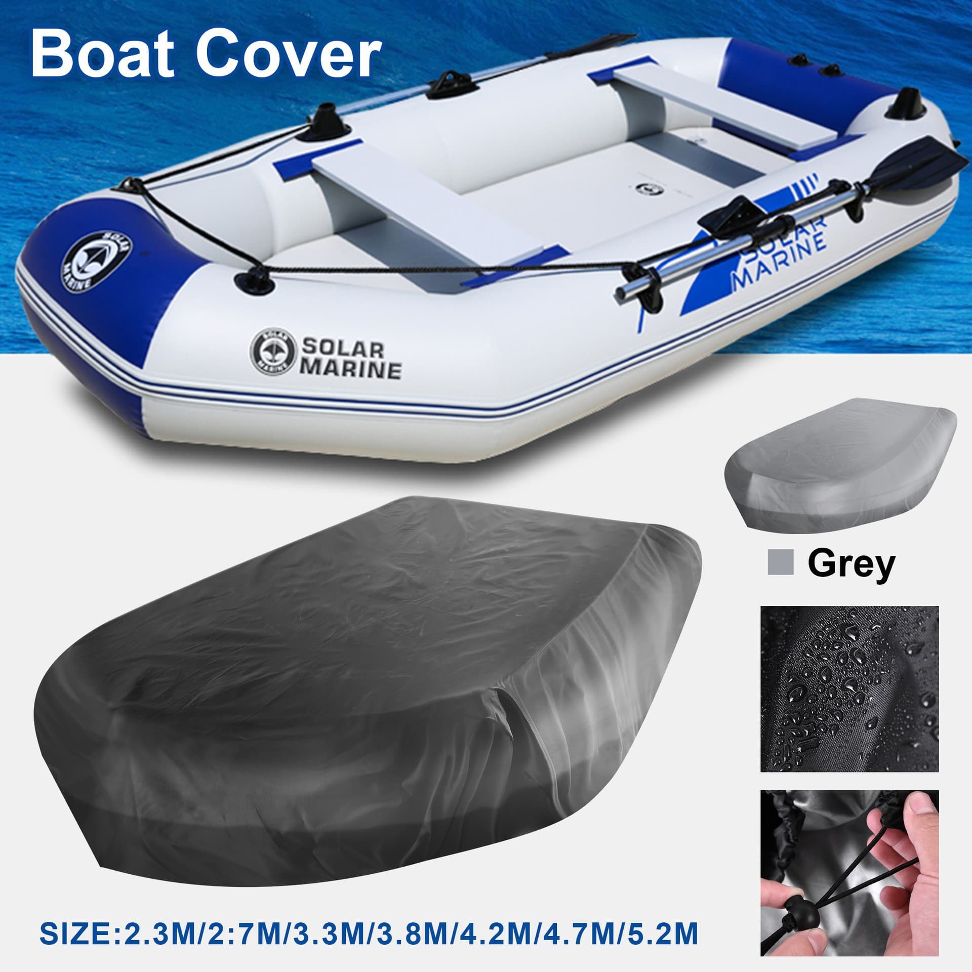 Cross-border outdoor inflatable boat cover rubber boat protective cover dinghy fishing kayak cover waterproof dustproof anti-UV
