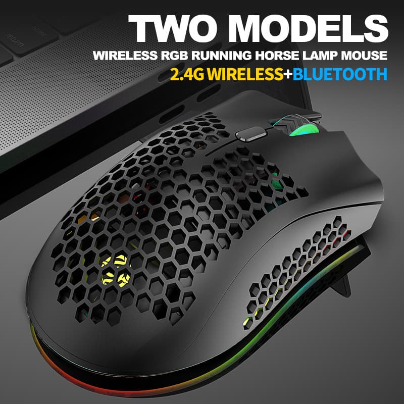 Viper BM600 Bluetooth Wireless Charging Mouse Lightweight Hollow Hole Colorful RGB Luminous Game Yamaha