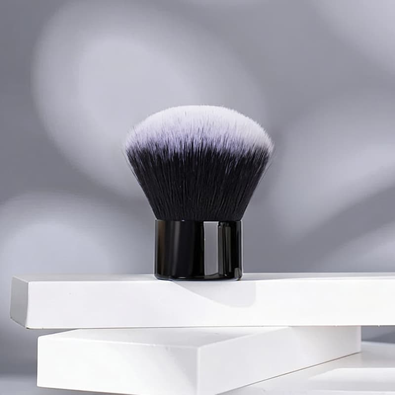 Cangzhou Makeup Tool Factory Wholesale Small Mushroom Head Powder Brush Aluminum Tube Short Handle Compact Powder Brush Non-Irritating Soft