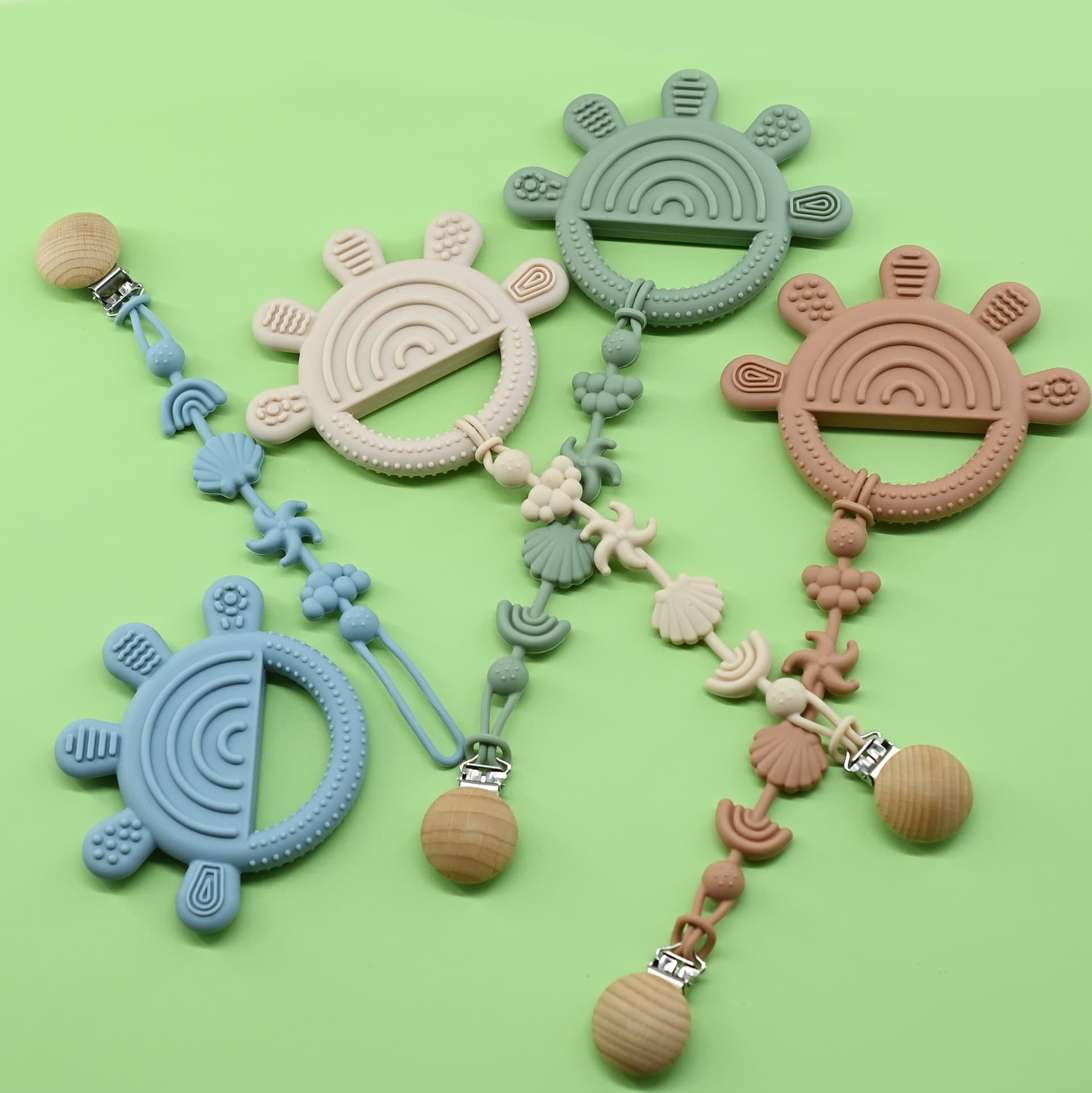 New Cartoon Baby Teething Toy Five-Finger Pattern Soothing Teether Food-Grade Infant Molar Teether