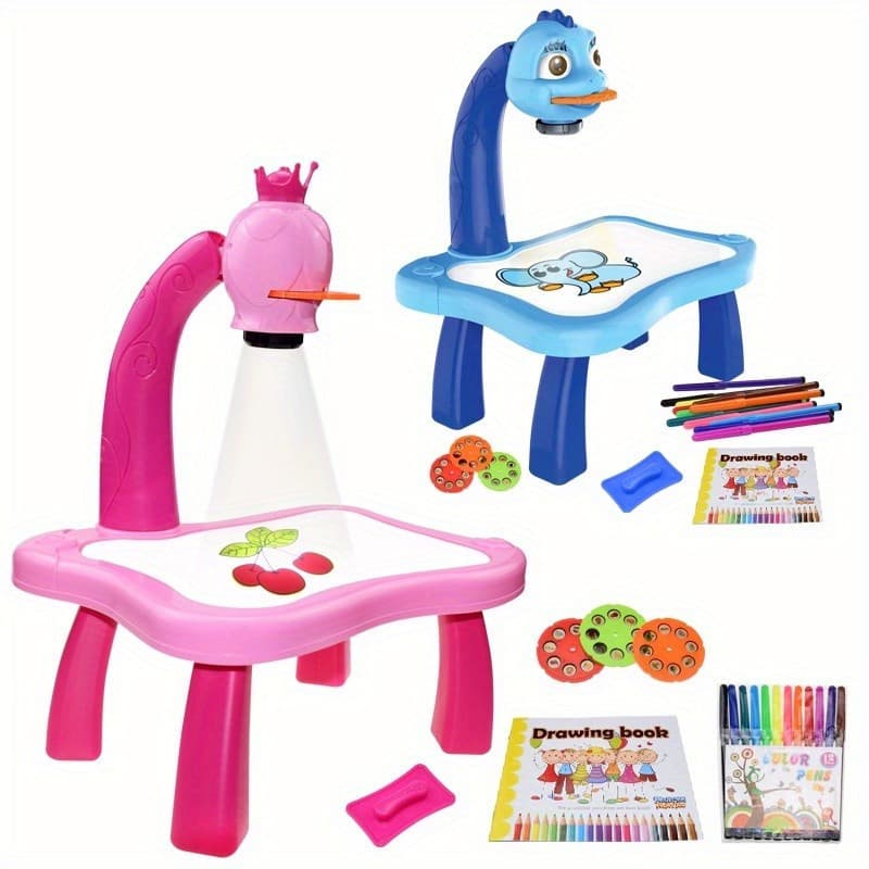 2025 New Cross-Border Drop Shipping Children's Sketch Projector Art Drawing Table Toy Set for Kids