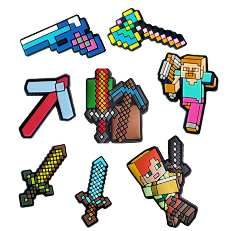 【Sticker】Minecraft DIY Accessories Cartoon Cute Small PVC Soft Sticker for Phone Case Shoes