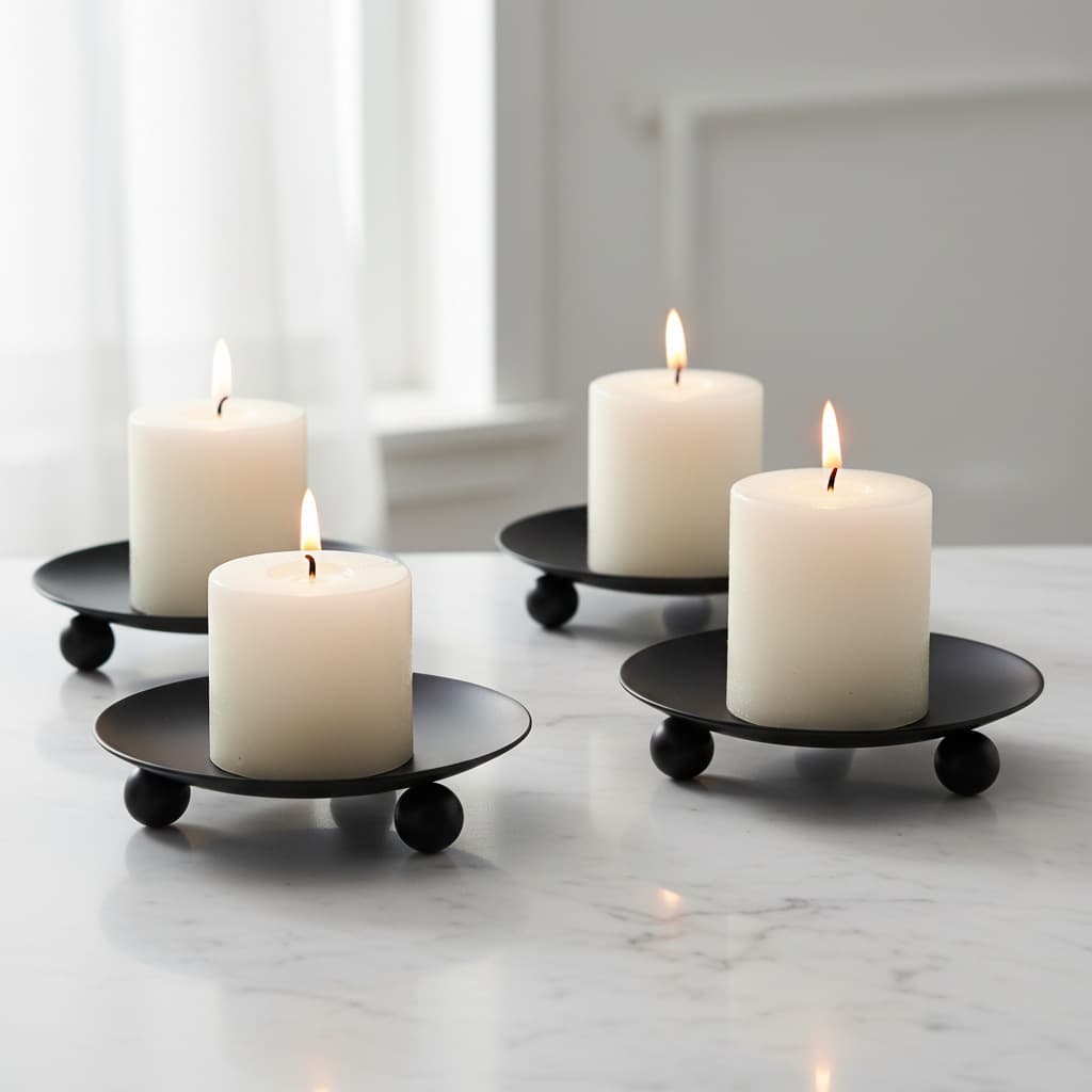 Custom Source Factory Iron Ball Candle Holder Tray Simple Nordic Style Aromatherapy Candle Base Wholesale