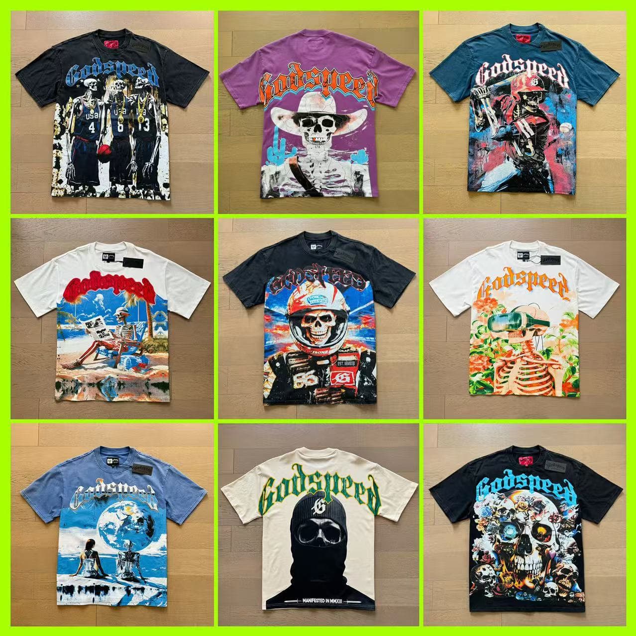 25S European and American Cross-Border Trendy Skull Rock Band Unisex Loose Short Sleeve T-Shirt for Teens