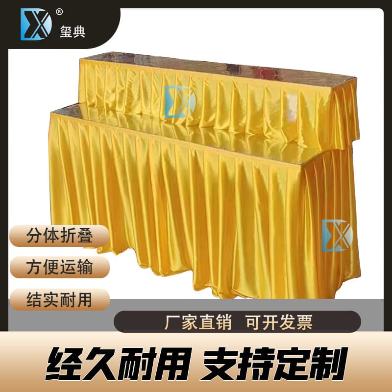Double-layered flower-covered coffin altar for funerals, ceremonies, and funeral homes; crystal coffin for viewing, offerings, and flower displays.