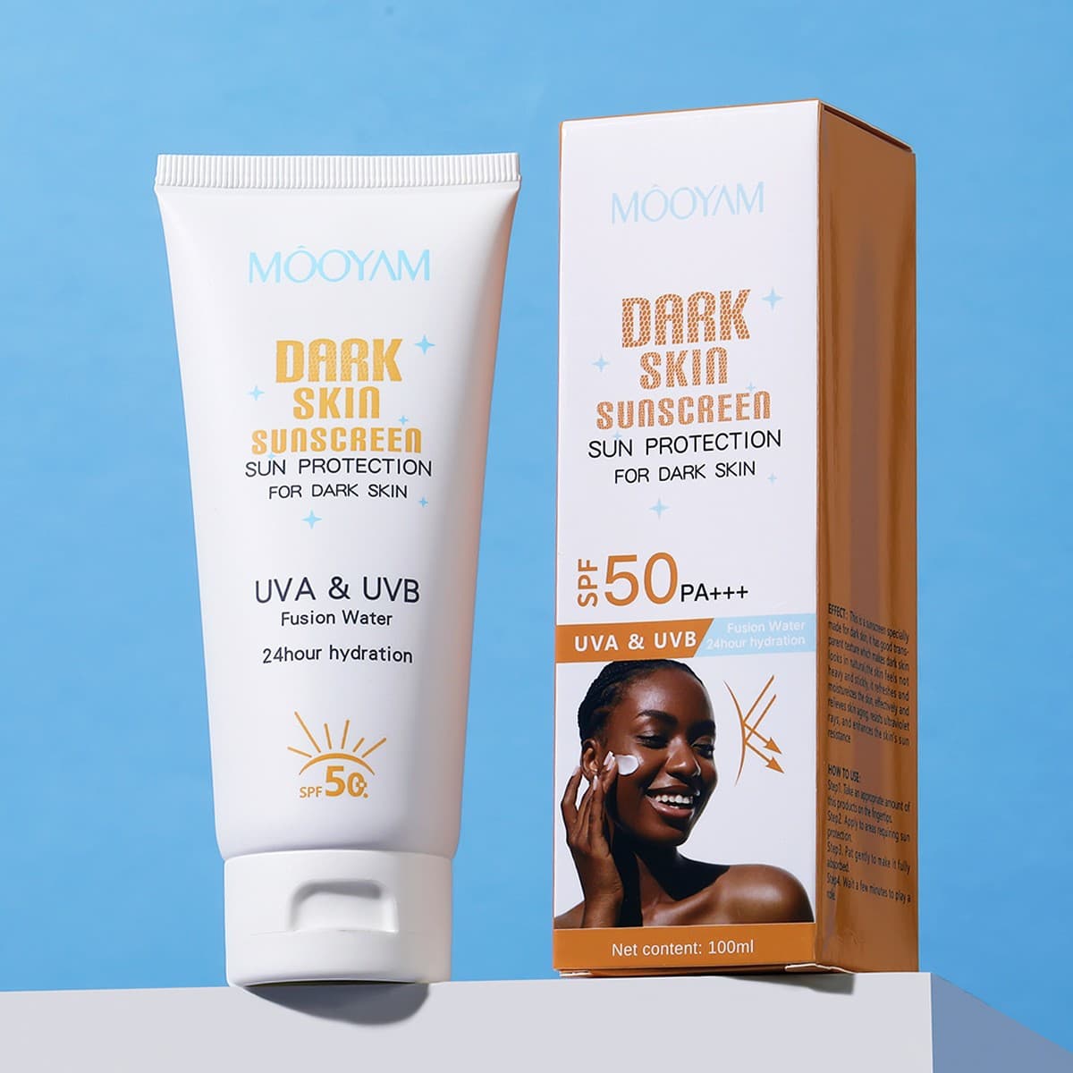 sun screen black sunscreen spf ultraviolet protection isolation cream black skin brightening moisturizing cross-border