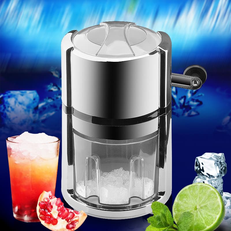 Round Hand-Crank Ice Crusher, Bar Ice Crusher Commercial Home Use Ice Shaver, Cocktail Ice Shaver Manual Ice Crusher