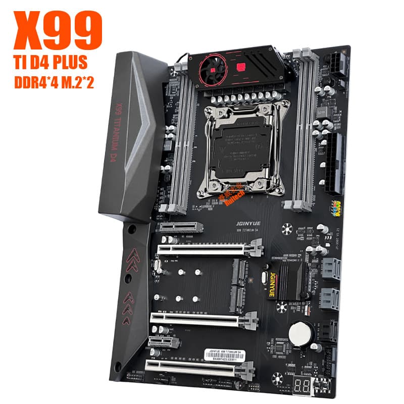 New Jingyue X99 X99-TI D4 PLUS Motherboard 4-Channel 10-Layer PCB 8-Phase Power Supply