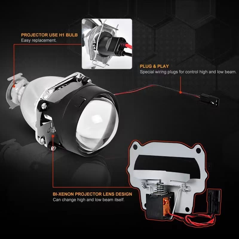 Cross-border Best Seller 2.5-inch Visteon HID Bi-Xenon Lens Kit H1 Xenon Headlight Car LED Front Light