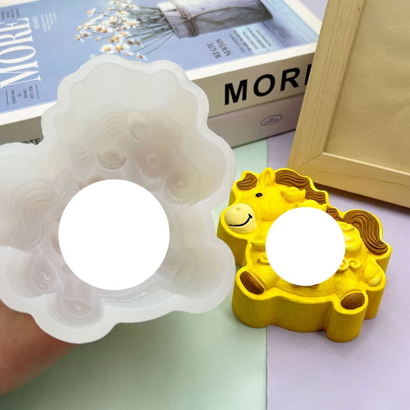 New Year Horse Wealth Silicone Mold DIY Chocolate Mousse Panna Cotta Baking Mold Aromatherapy Plaster Candle Mold