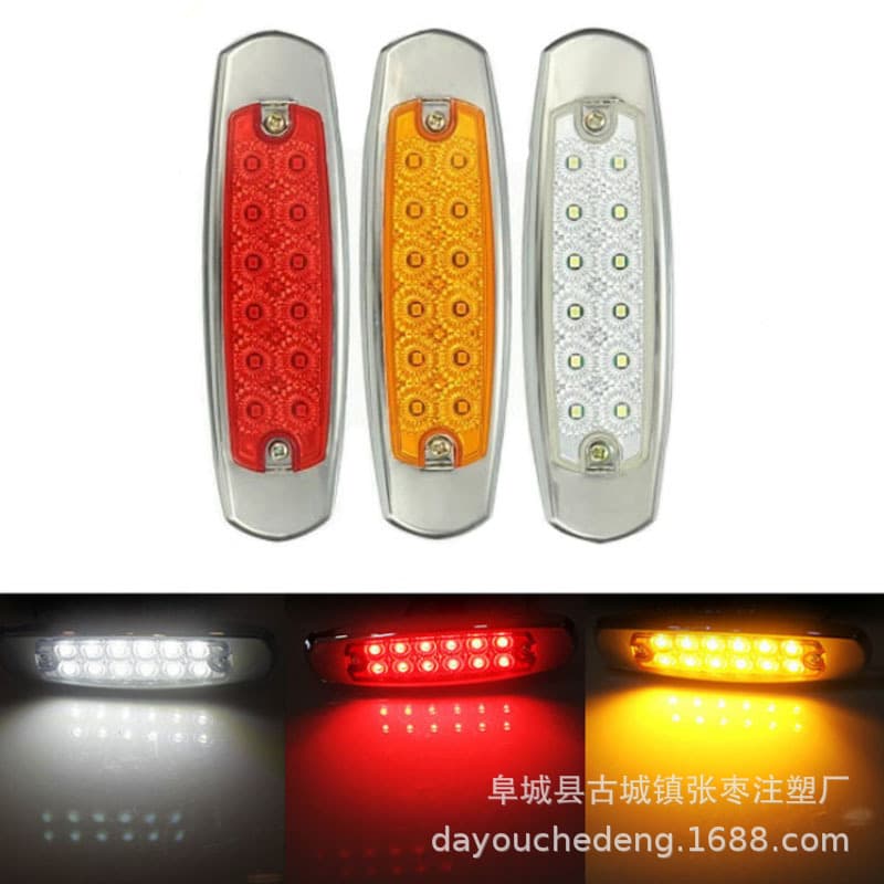 Factory Supply Cross-border E-commerce 12-LED Truck Side Light 12V Automotive Side Light Truck Compartment Side Light Red Yellow White Three Colors