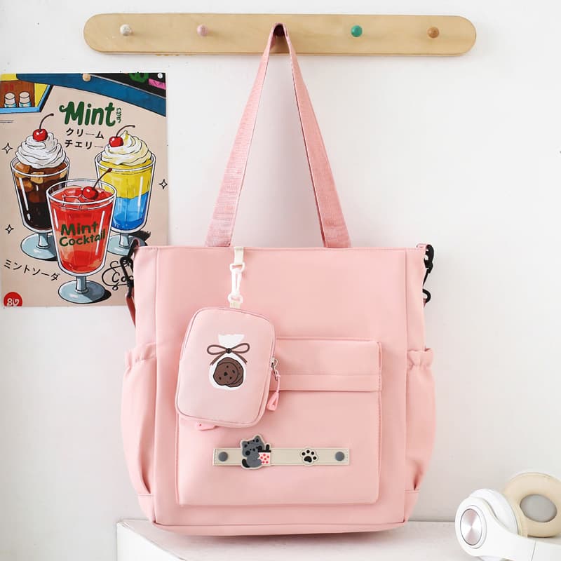 Student class tutoring handbag canvas bag simple casual niche design large-capacity single shoulder crossbody bag