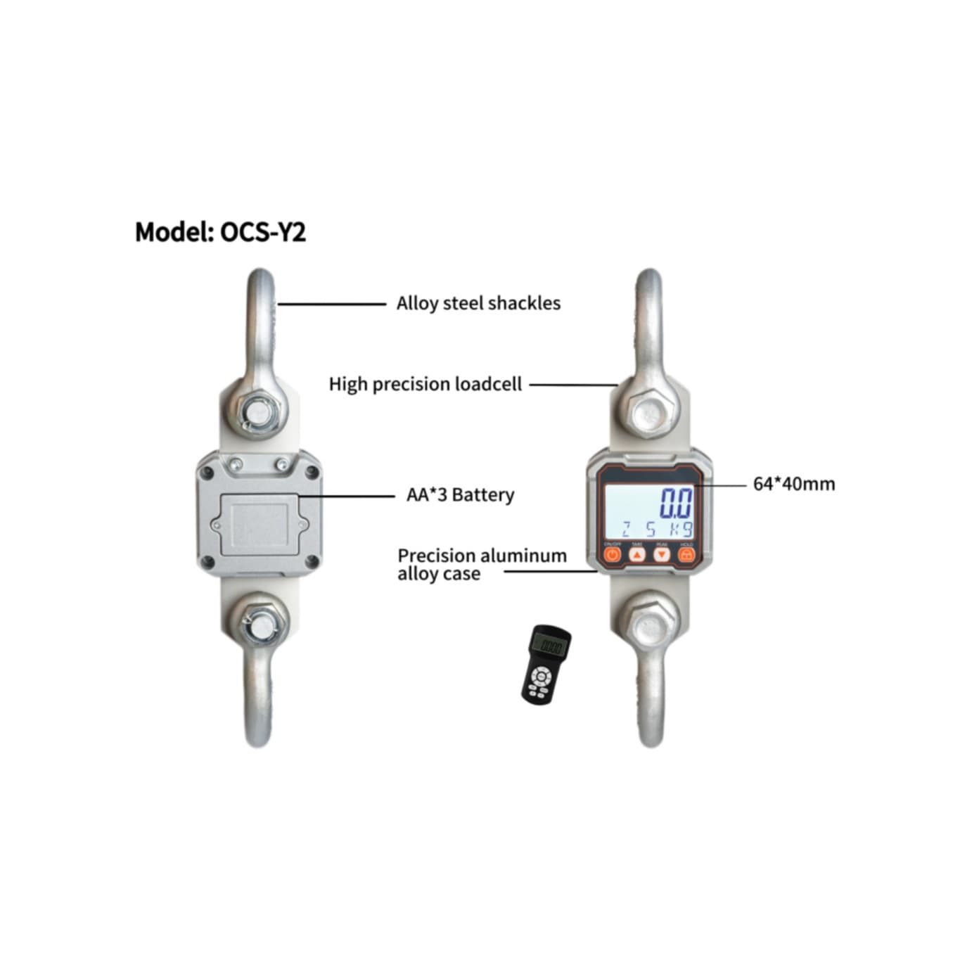 Dingxin Electronic Force Gauge, Marine Use Wireless Tension Meter, 10T Tension Tester
