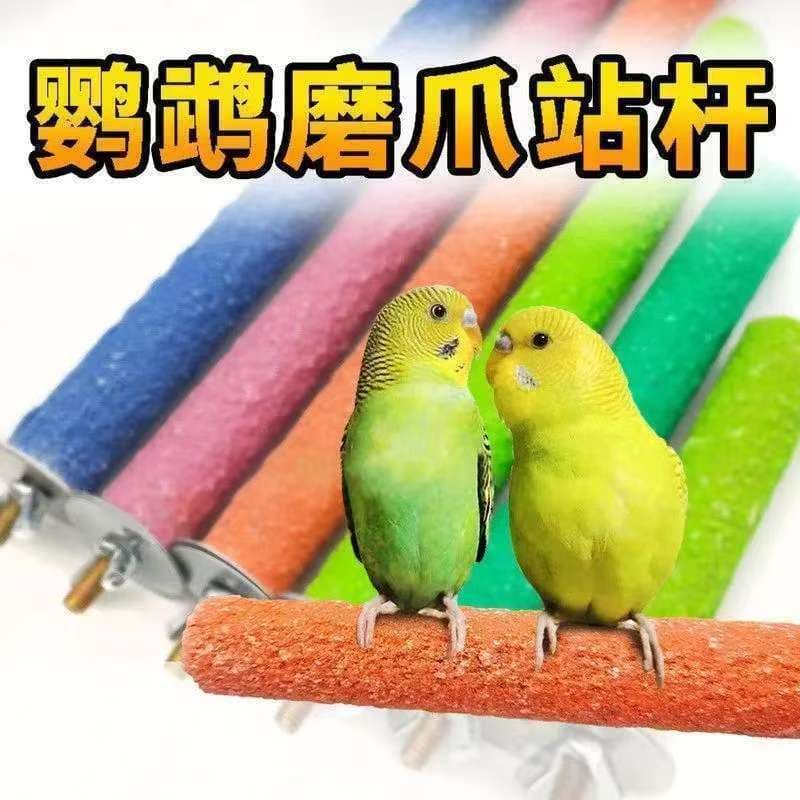 Parrot Beak and Claw Grinding Perch Budgie Cockatiel Wooden Stick Bird Cage Accessories Teeth Sanding Perch Stand Toy Supplies