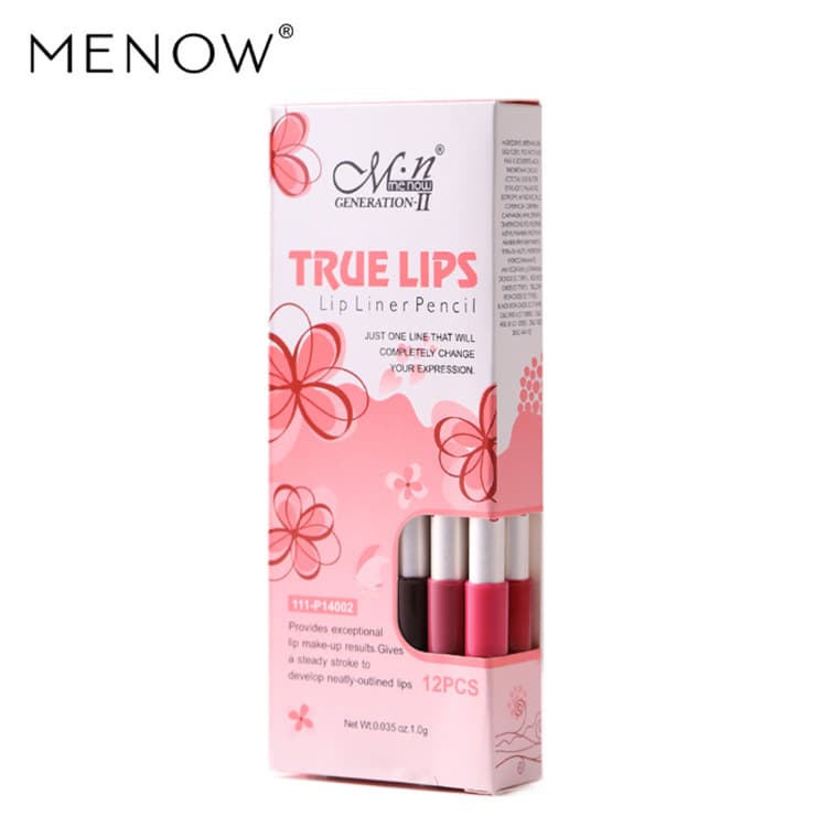 Menow Lip Liner Pencil 12-Color Mixed Lipstick Pencil Cosmetics for Export