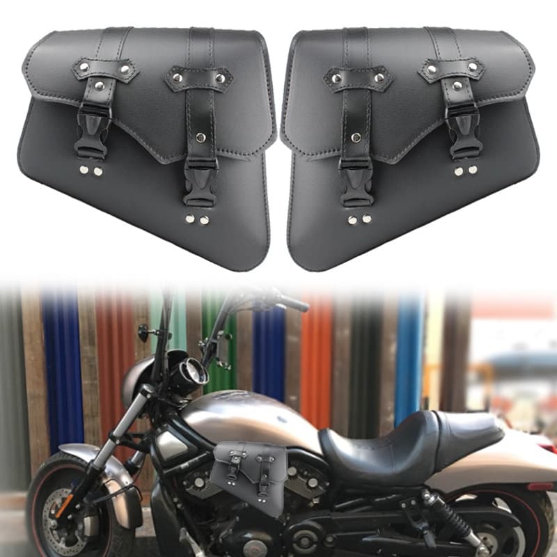 Harley Cruiser Motorcycle Saddlebag Side Tool Bag Luggage PU Leather Triangle Bag Modification Accessories