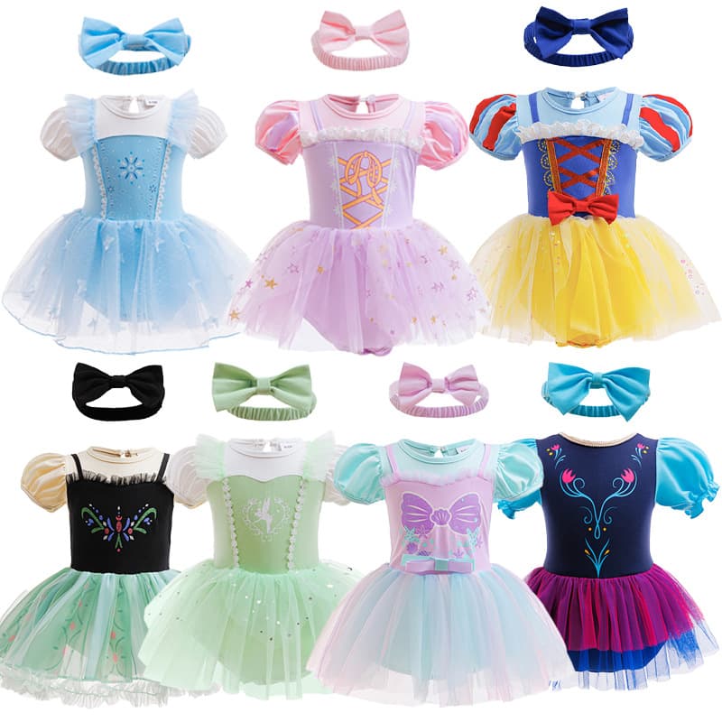 Baby girl's jumpsuit summer dress cross-border baby summer princess dress and skirt newborn clothes 0-1 years old crawling suit