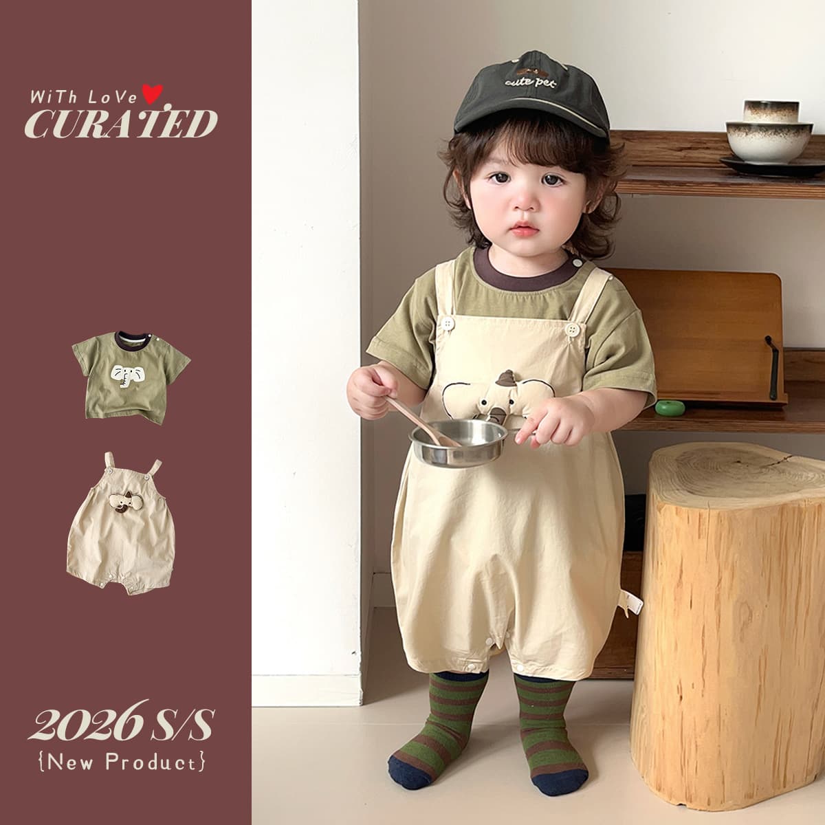 Summer boys overalls shorts set baby boy cute cartoon short-sleeved top lightweight infant summer children's clothing