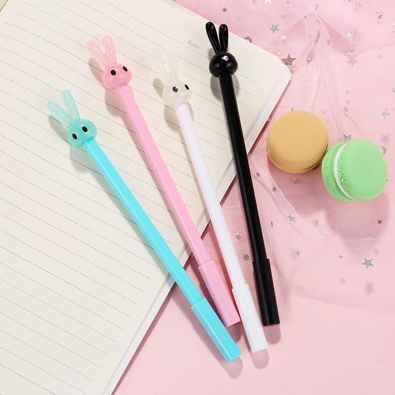Creative cute long-eared rabbit gel pen small fresh signature pen children student office water pen wholesale gel pen