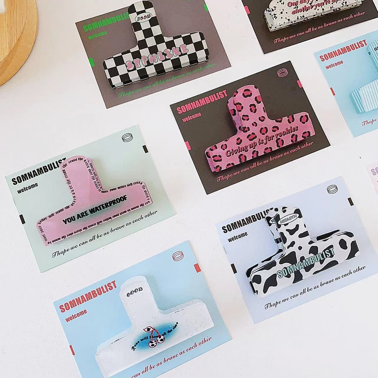 Large cartoon high-value original design hand account clip creative stationery office color book clip storage receipt