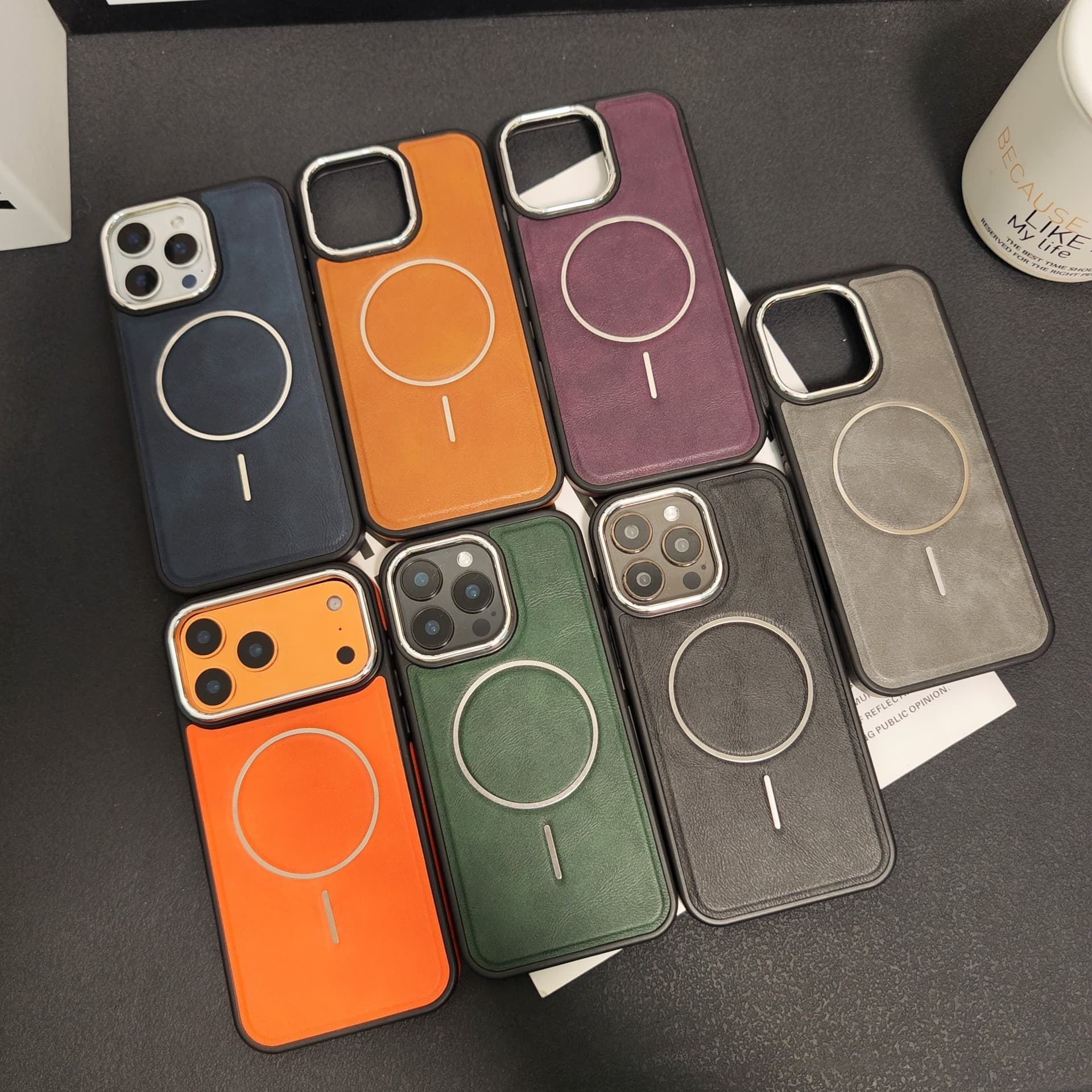 Cross-border iPhone 17 PRO MAX Vegan Leather Magnetic Phone Case Compatible with Apple 16 Full Coverage Case 16 Pro