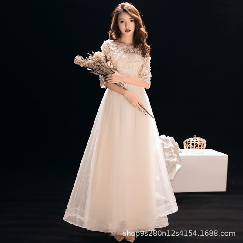 Dress 2026 New Spring Toast Bride Wedding Year Banquet Temperament Performance Long Dress Girl Birthday Fairy