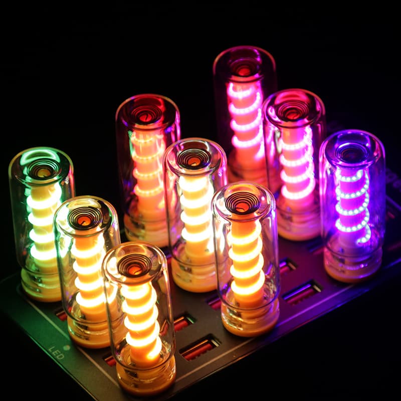 RX9003 Transparent Spring Touch Dimming USB Night Light, Portable LED Atmosphere Lamp for Bedside