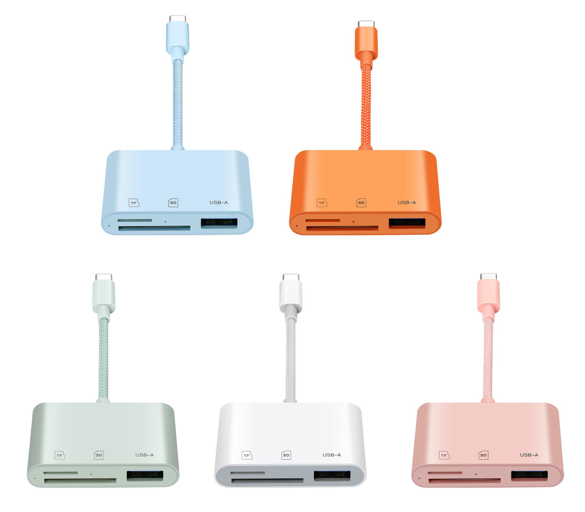 Compatible with Android and Apple Card Reader SD+TF+USB OTG Type-C Multi-Function Camera Phone Accessory