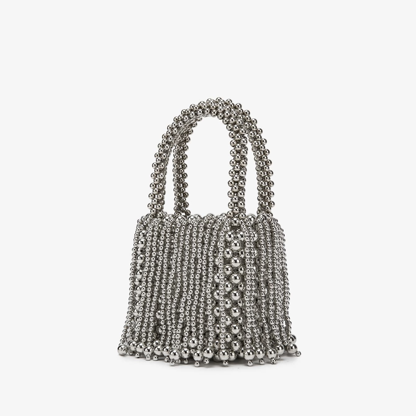 2026 New Cross-border Wholesale Two-tone Amber Acrylic Cat Eye Beads Handwoven Bag Beaded Tassel Purse